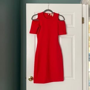 Michael Kors Red Cold Shoulder Dress